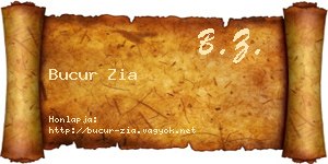 Bucur Zia névjegykártya